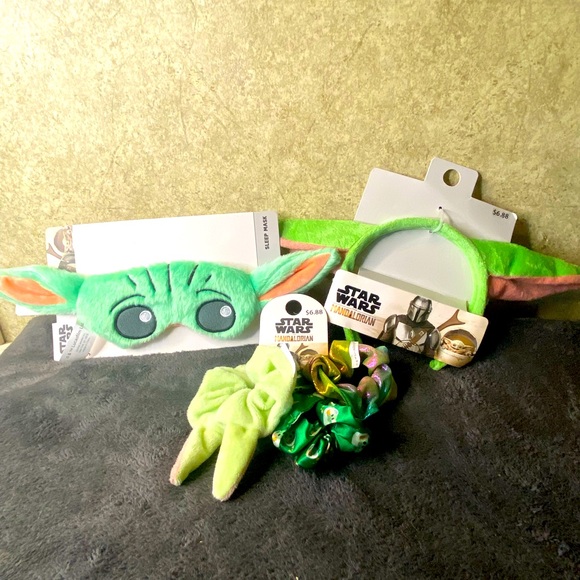 Star Wars Other - Star Wars Mandalorian Baby Yoda The Child Lot Headband, Sleep Mask, & Scrunchies